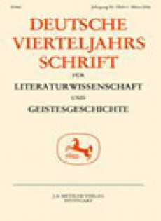 Deutsche Vierteljahrsschrift Fur Literaturwissenschaft Und Geistesgeschichte
